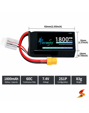 900851 - IOM Battery 7.4V 1800mAh 60C XT60 Connector