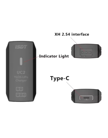 900061 - ISDT UC2 1S-2S LiPo Battery Balance Charger Type-C input